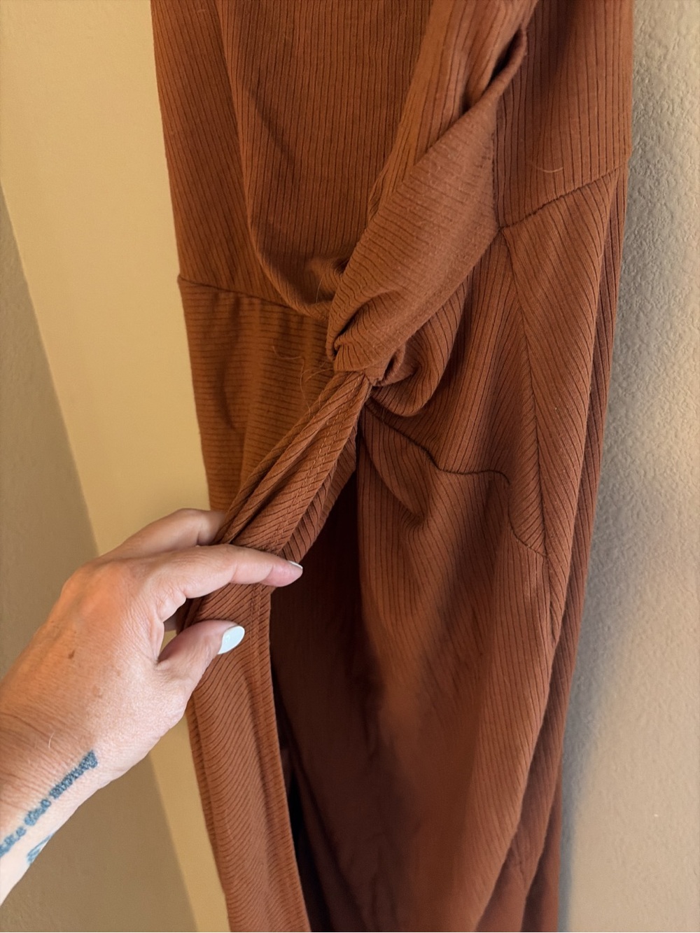 nine britton Rust-Brown Twist Midi Dress - Picture 2 of 4